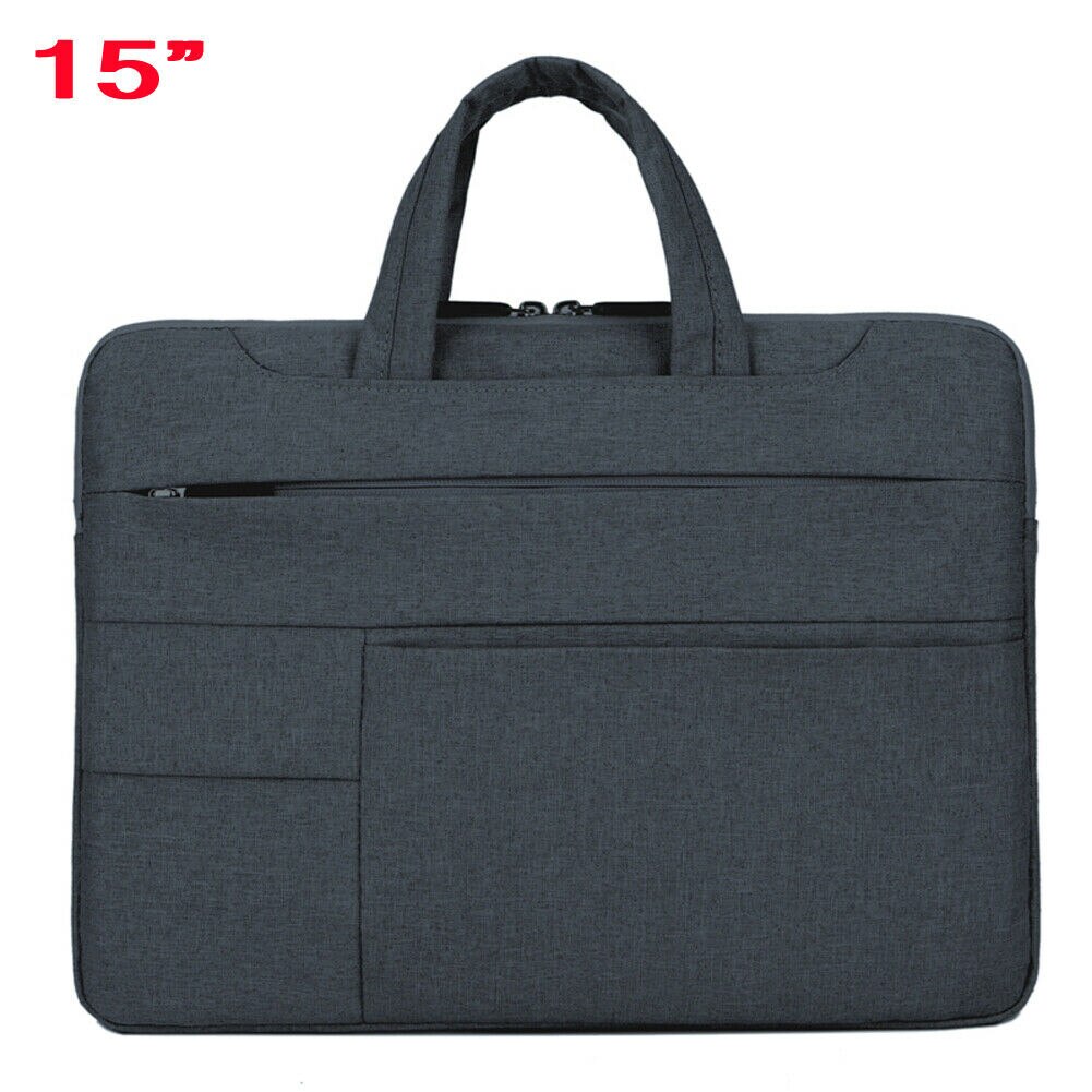 Sac fourre-tout Portable unisexe de couleur unie, de , Durable, pour ordinateur Portable, 13, 14, 15 pouces: Black 15 Inch