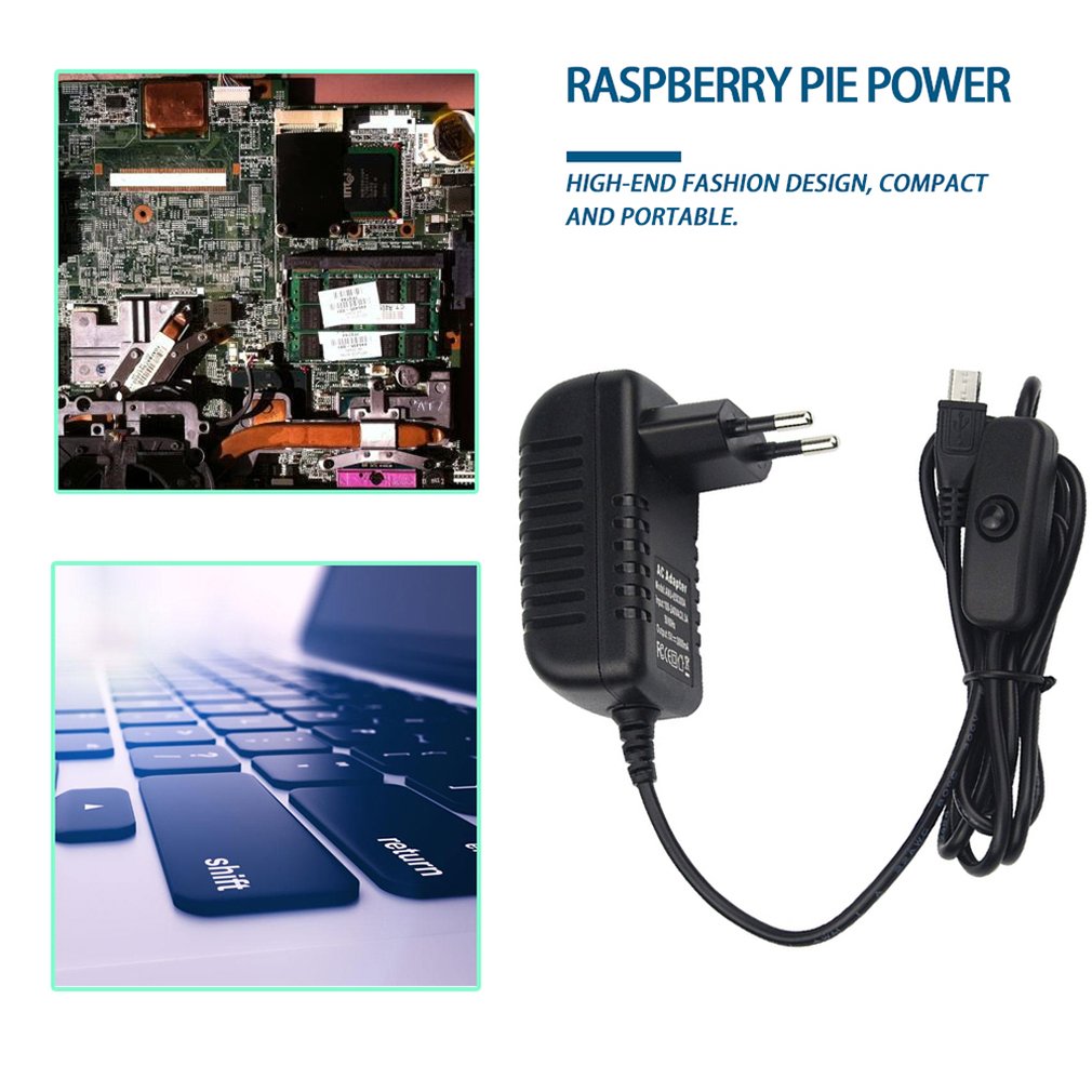 5V 3A Power Supply Charger AC Adapter Micro USB Cable with Power On/Off Switch For Raspberry Pi 3 pi pro Model B B+ Plus