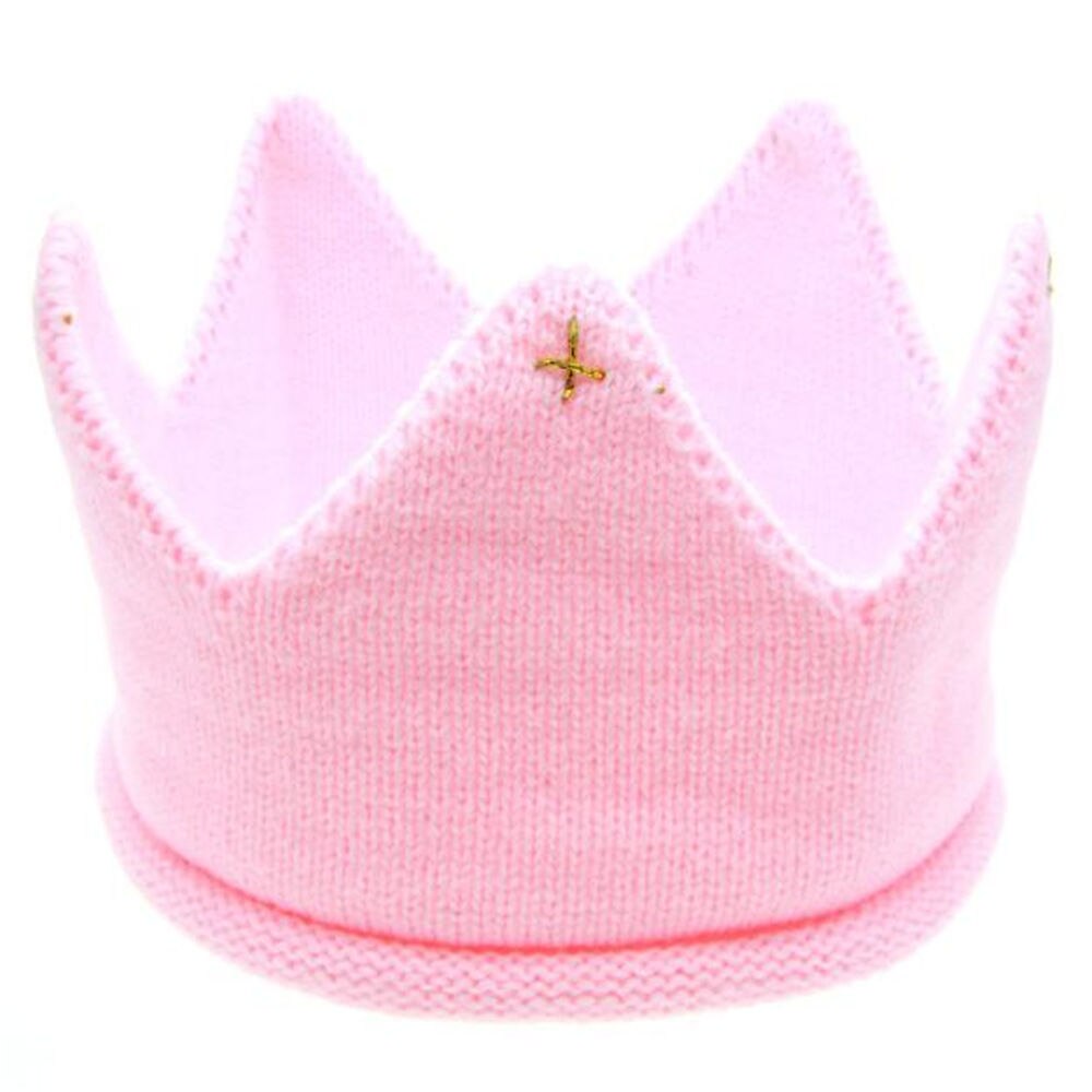 Chapéu 2019 moda elástico cabeça acessórios novo bebê bonito coroa malha bandana chapéu presente do bebê para meninos e meninas #40: Pink
