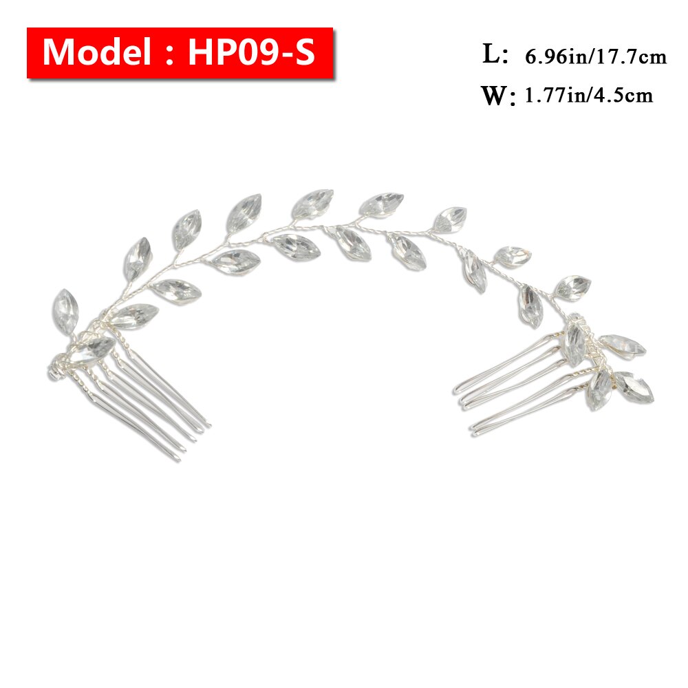 Peineta nupcial, horquilla de cristal, accesorios para el cabello de boda, Flor del pelo de perla, horquillas de diamante para el pelo de novia, pieza para el pelo de boda: HP09-S