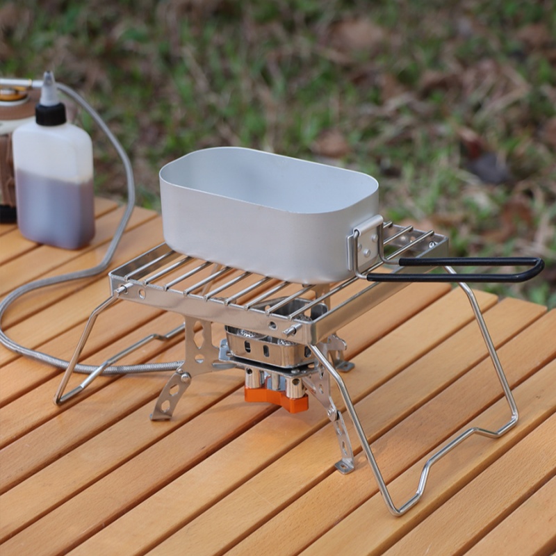 Parrilla de Camping de acero inoxidable para exteriores, Mini parrilla plegable portátil, quemador, soporte para estufa para Picnic, cocina, equipo de Camping