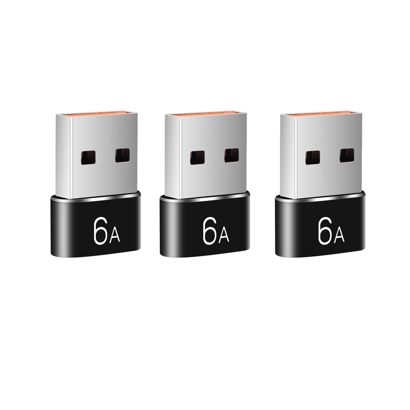 6-1szt. 6A Typ C żeński na USB A męski Adapter OTG Konwerter USB-C do Macbooka Xiaomi Samsung Oneplus Adapter złącza kablowego: Beżowy