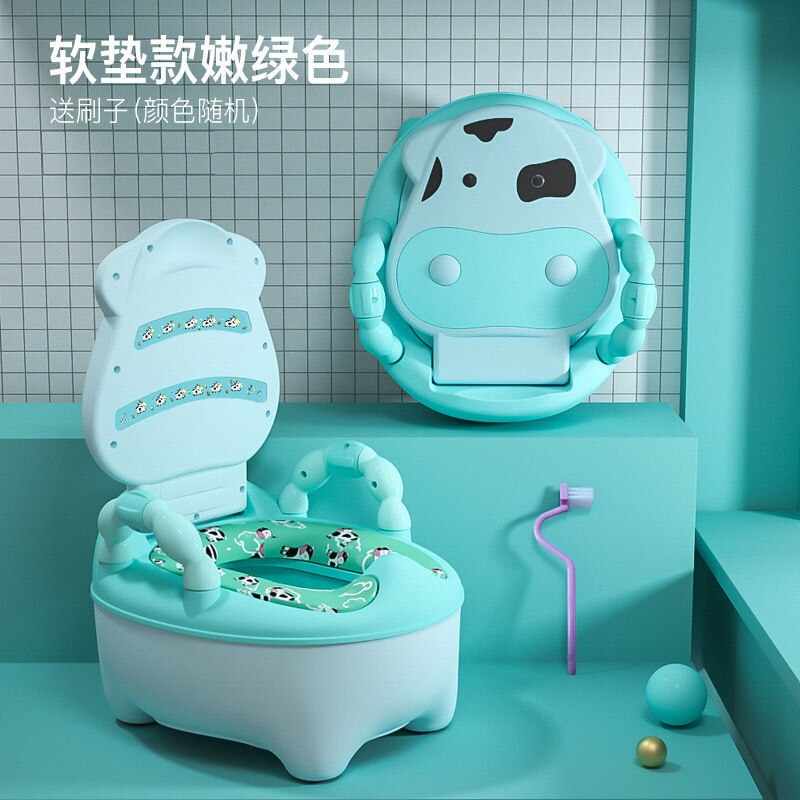 Pot de formation pour enfants et bébé en plastique,chaise siège toilette formation pour enfant bas âge, motif mignon et doux,: B Soft Cushion Green