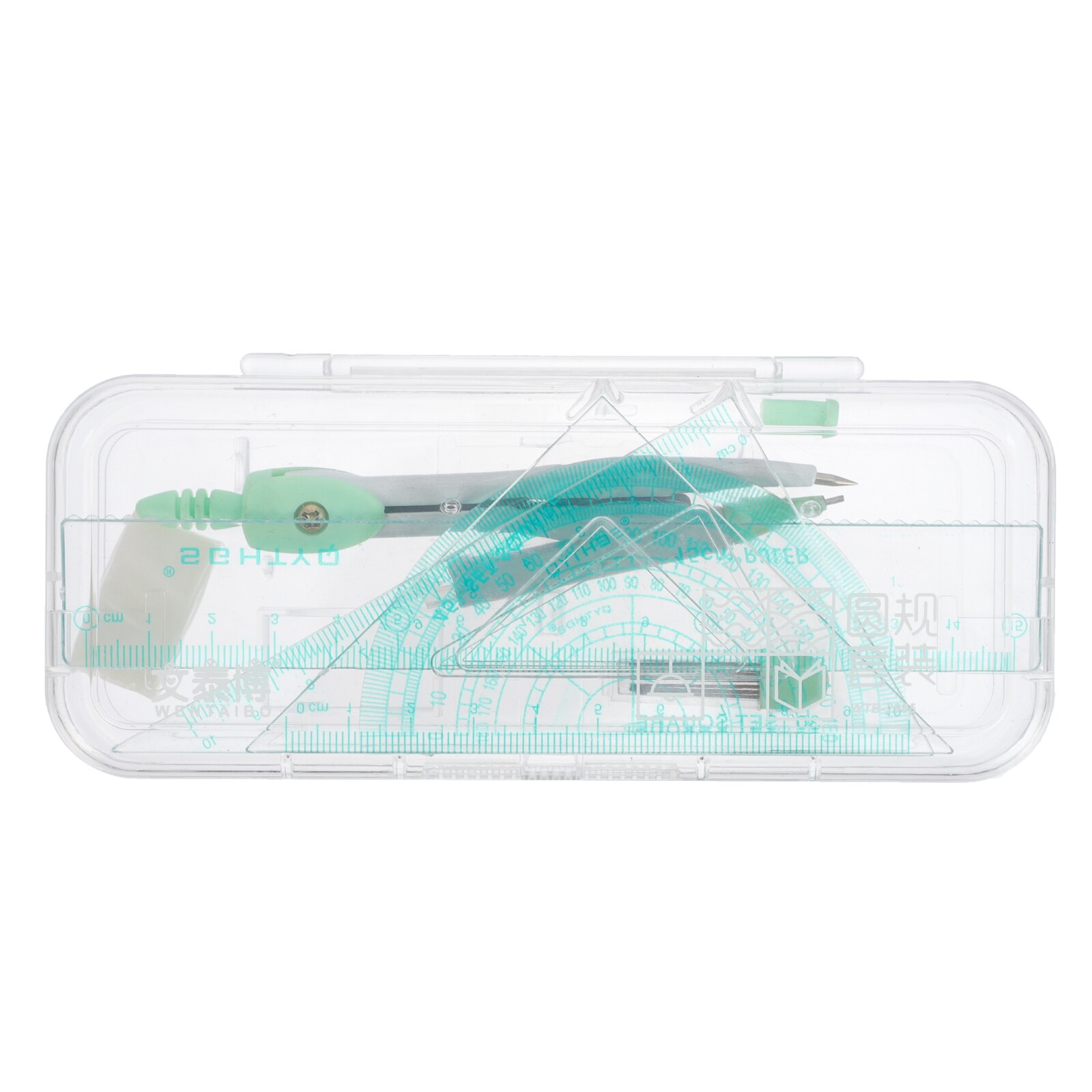 1 Set Metal Plastic Compass Tool Math Geometry Drawing Tool Student Compass Ruler (Random Color)