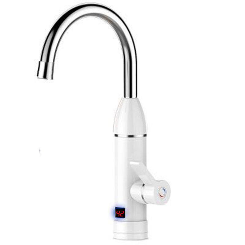 Electric Kitchen Instant Heating Faucet Heater Cold Dual-use Tankless Water Quickly Heating Tap Shower With LED Display: white / US Plug