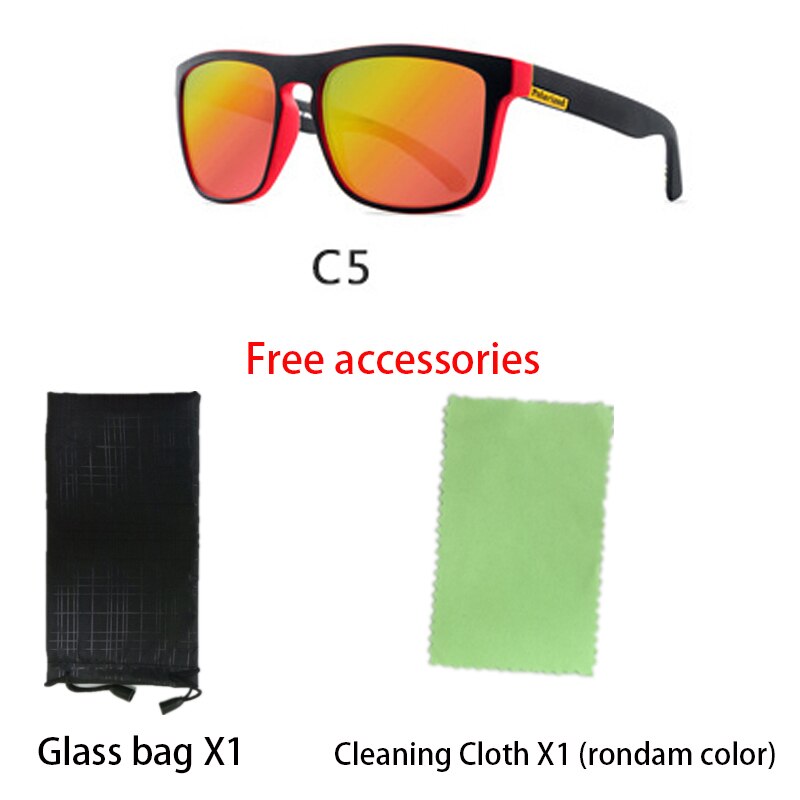 Gepolariseerde Zonnebril Mannen Mode Ogen Beschermen Zonnebril Met Accessoires Unisex rijden bril oculos de sol UV400: C5