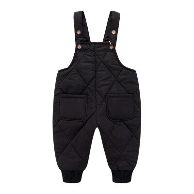 Baby winterkleding peuter jongens en meisjes overalls kinderen plus fluwelen dikke overalls warme broeken pasgeborenen kostuum: Zwart / 12m