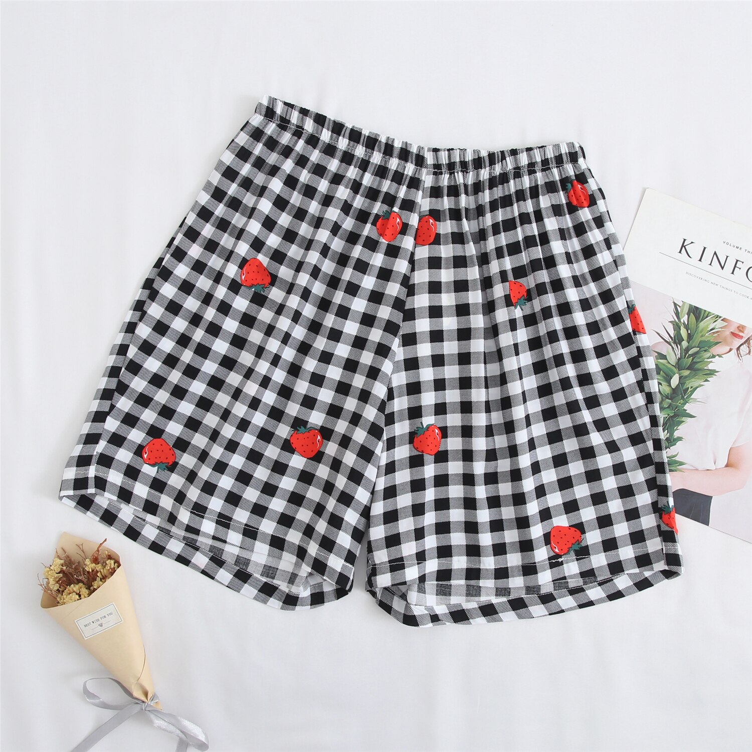 Loose smooth comfortable women's sleep bottoms floral print female home wear pants