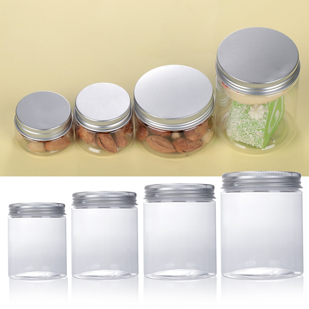 Bote de lata para cosméticos con tapa de aluminio de 30-250ml, bote de bálsamo labial, envases de cera de aceite, frasco de muestra transparente vacío