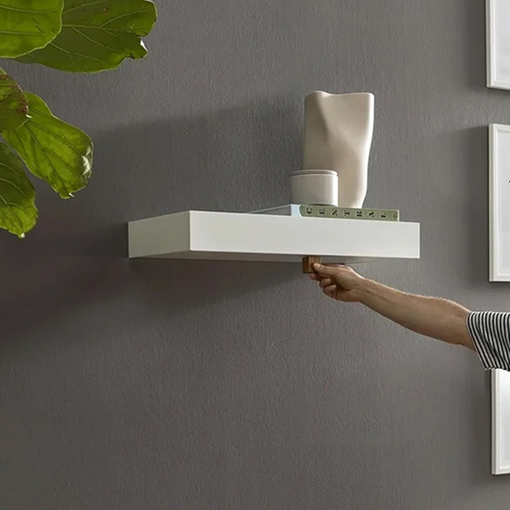 Wood Floating Wall Shelves with Secret Compartment Magic Flap Hidden Shelf Wall-mounted Furniture Storage Box for Home Decor