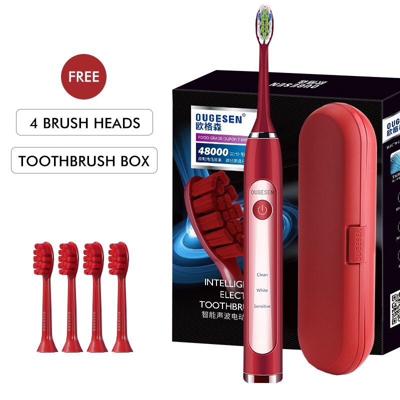 OUGESEN Electric Sonic Toothbrush OGS-9600 Wireless Induction Rechargeable Adult Waterproof Electronic Toothbrush 4 Replacement: OGS-9600-5