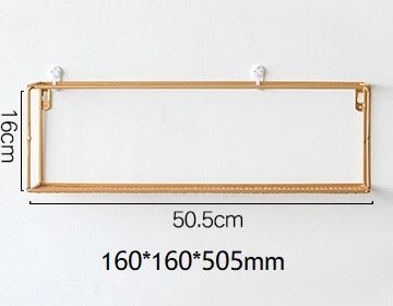 Organizador de rejilla de alambre, soporte de pared, color dorado y negro, organizadores colgantes de un solo nivel, malla de alambre Vintage: 50.5cm  Gold