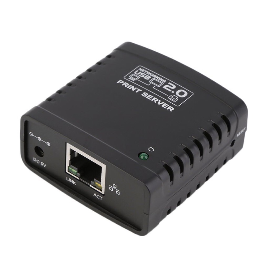 1-poort Networking Print Server met USB Kabel & Power Kabel, USB 2.0 Windows 10-LPR-LAN USB Print Server Adapter
