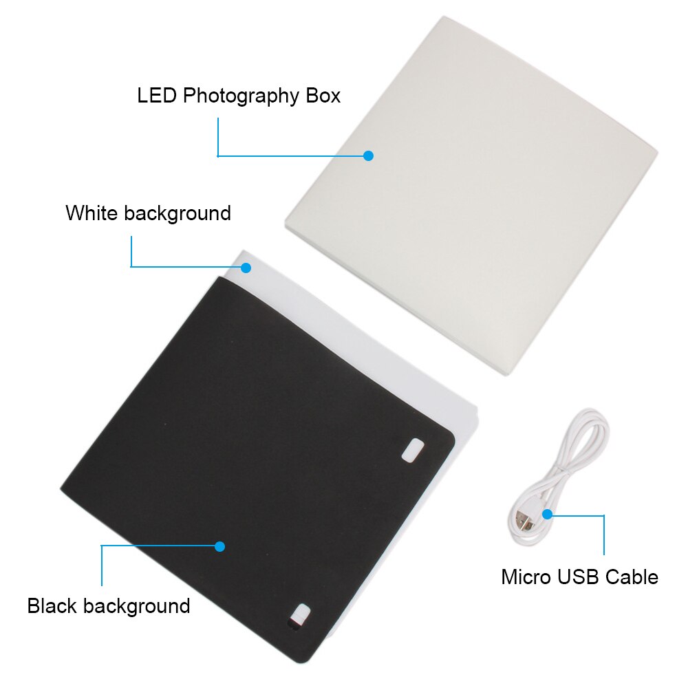 Mini Folding Studio Portable Box Small LED Lighting Box ShootingTent Kit Light Box for Photography