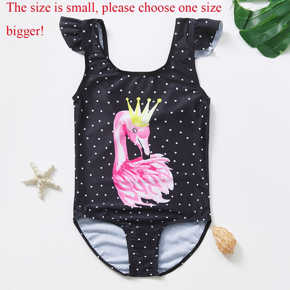 Girls Swimwear 1~8Year Toddler Baby Girls Swimwear one piece Children Swimwear Kids Beachwear Bathing suit: 285 black / 6-7Years