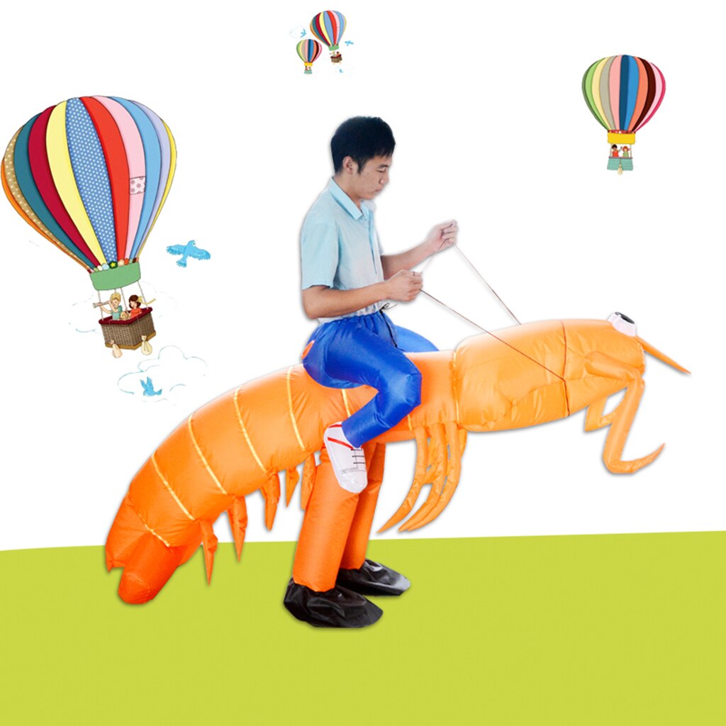 Inflatable Lobster Costume Unisex Riding Shrimp Fancy Dress