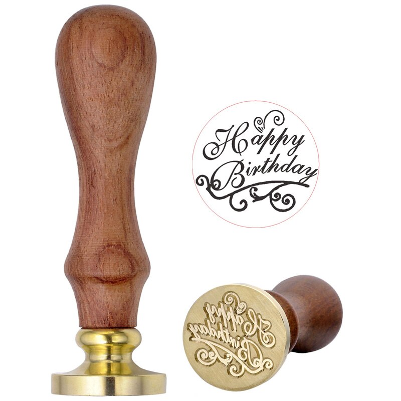 Mogoko vokssæl stempler retro scrapbog stempel glædelig jul tillykke med fødselsdagen tak med kærlighed antik forsegling voks stempel 1pc: Tillykke med fødselsdagen