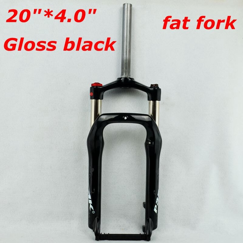 Snow MTB Moutain 20inch4.0in Bike Fork Fat bicycle Fork oil air gas Locking Suspension Forks Aluminium Alloy For 4.0"Tire 135mm: oil gloss black