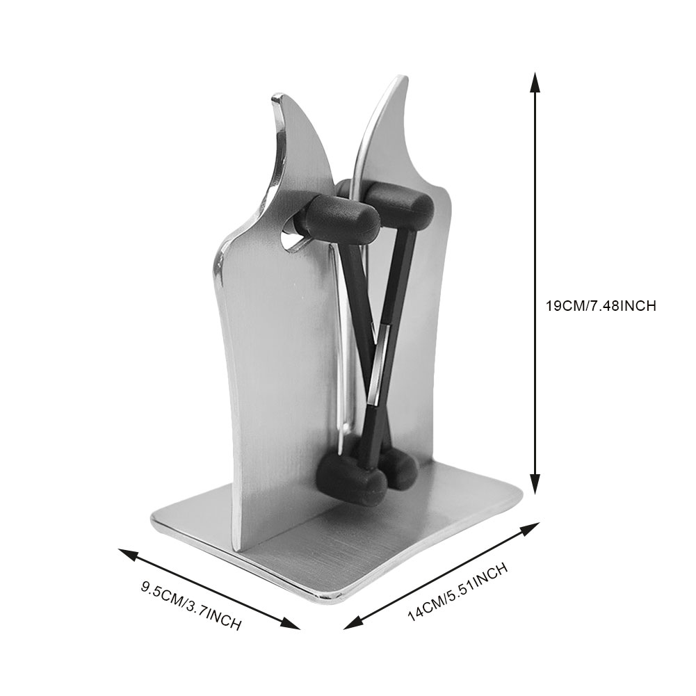 Knife Sharpener With Seat Bavarian Edge Knife Sharpener Kitchen Tools Sharpening Stone Kitchen Knives Accessories Kitchen Supply: Silver