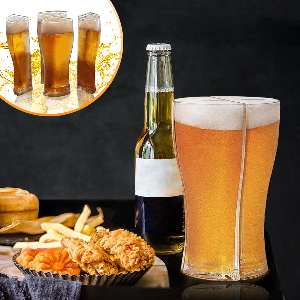 Neue Kreative 4 In 1 Bier Gläser Wein Becher Tasse Acryl Kunststoff Trennbar Große Kapazität Whisky Bier Tasse Home Club bar Partei