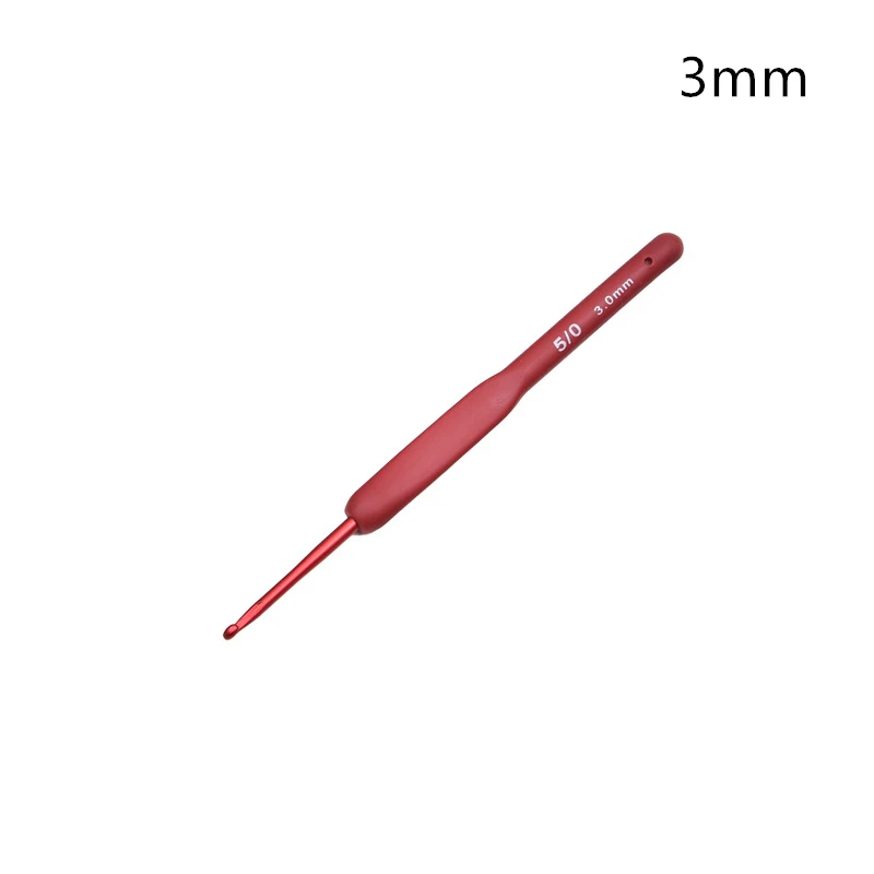 Ganchos de tejer para suéter, herramientas de costura para manualidades hechas a mano, gancho de ganchillo rojo de tulipán de aluminio, mango esmerilado, ganchillo de silicona TPR: Lavanda