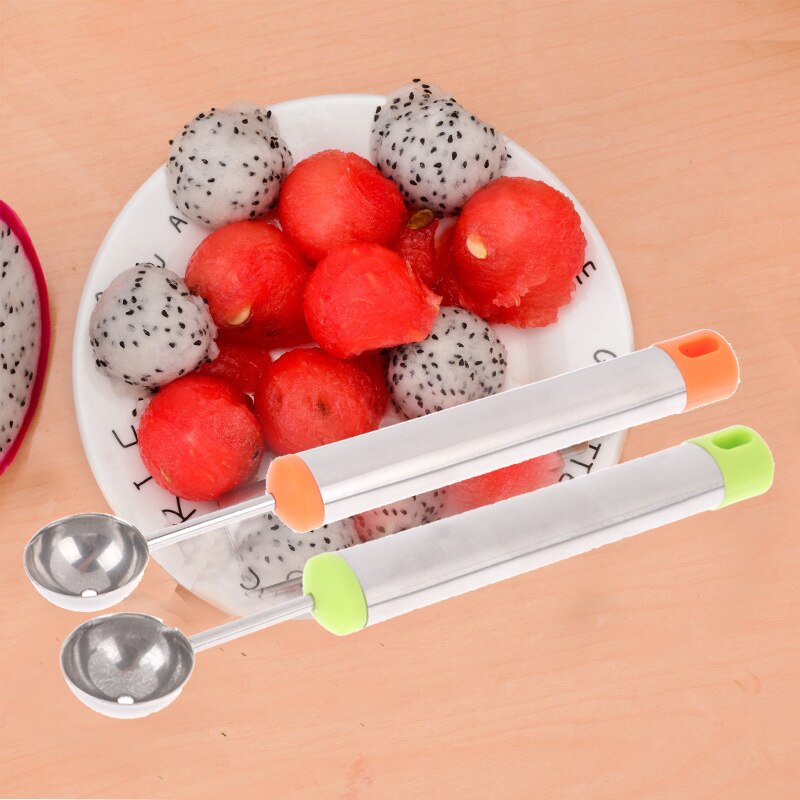 1PC Ice Cream Dig Ball Spoon Baller of Varied Cold Dishes Tool Watermelon Melon Fruit Spoon Wood Spoon Coffee Spoon