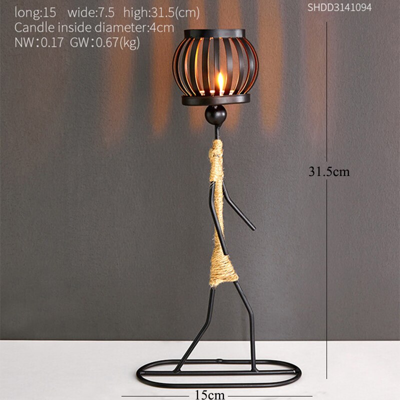 Lysestage jern boligindretning køkken restaurant romantisk lysestage jul halloween bar fest bryllup indretning: Højde 31.5cm