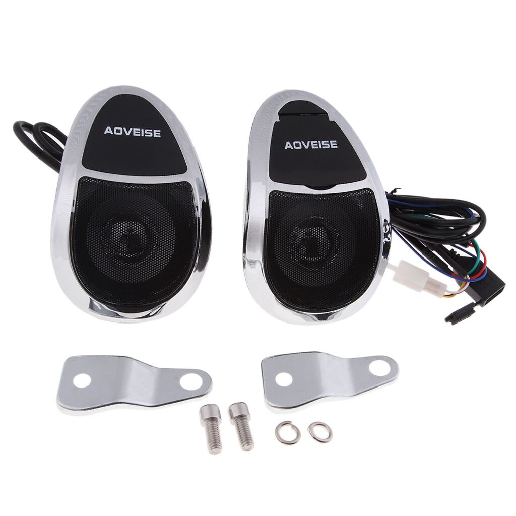 Motorrad Bluetooth Audio- System FM Radio Stereo Lautsprecher MP3 Spieler Chrom