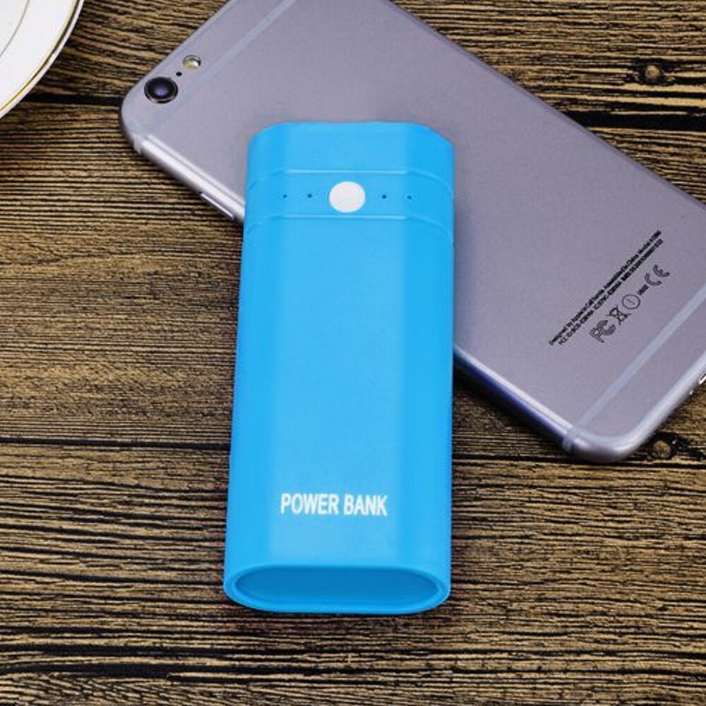 LED Light Power Bank Case 2A USB Ports DIY Battery Charger Box DIY for Samsung Xiaomi Huawei Mobile Phone Fast Charging 4 color