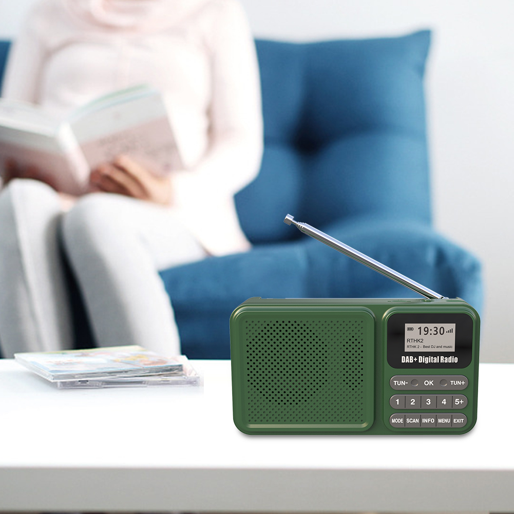 Portable DAB Plus Digital Radio with Bluetooth Solar Powered Rechargeable Speaker Supports USB TF Card MP3 Playback