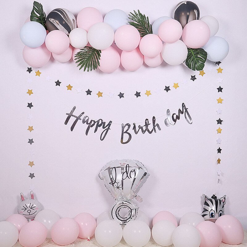 Birthday Party Decoration Balloon Adult Birthday Arrangement Children's Aluminum Film Balloon Package Macaron Animal Theme: C