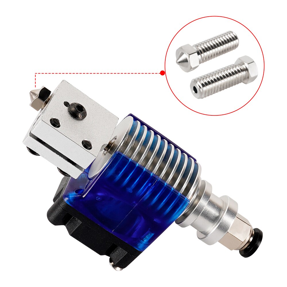 KINGROON 2 sztuk E3D wulkan dysze ze stali nierdzewnej mosiądz M6 gwint 3D drukarki dysza Hotend 0.2mm-1.2mm dla 1.75mm żarnika