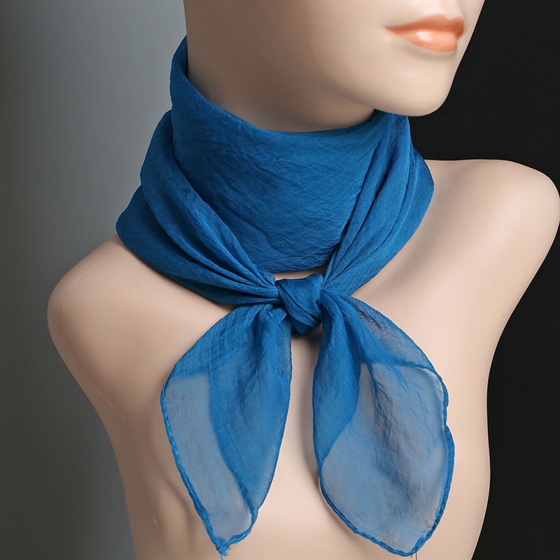 70X70 cm Simulatie Zijden Sjaals vrouwen Veelzijdige Kleine Vierkante Effen Chiffon Sjaal Gaas Sjaal Party: Mint