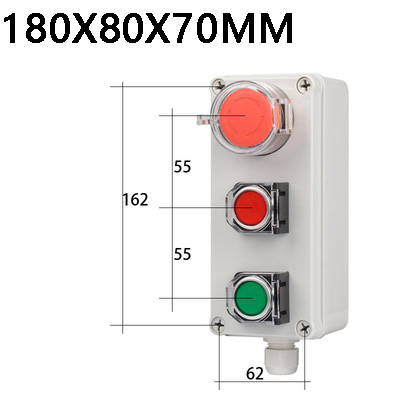 Indoor and outdoor button box Emergency stop start switch Power reset alarm iron door elevator motor Electrical control box: white