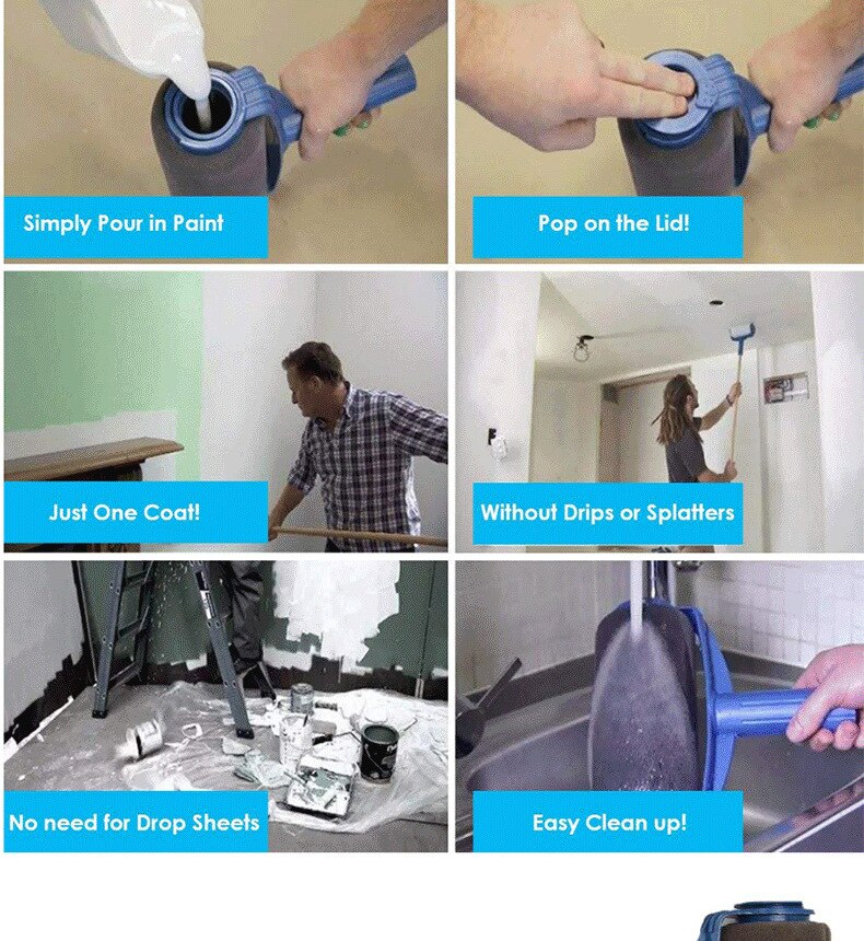 5/8Pc Multifunctional Paint Runner Pro Roller Brush Tool Set Paint Roller Set Room Wall Painting Brushe Set Home Repack Tool