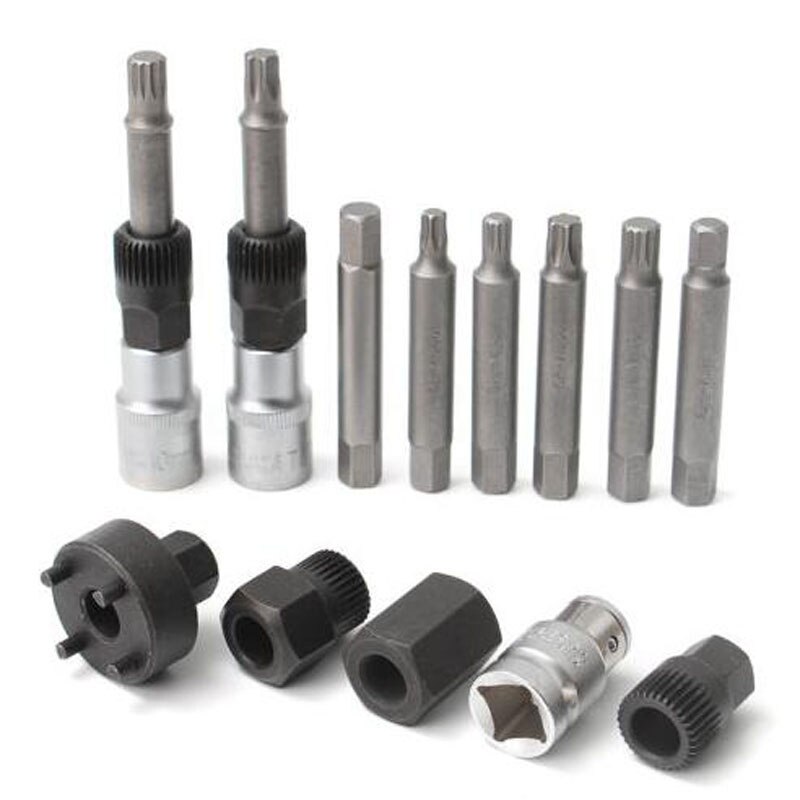 13pc alternator pulley tool kit Alternator tool set / repair / removal / pulley crankshaft pulley tool