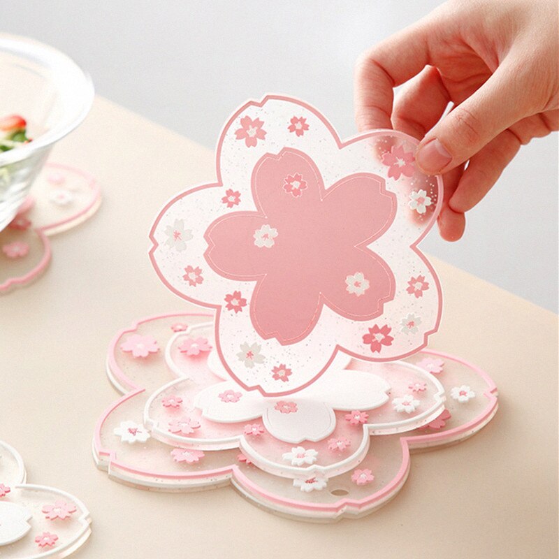 Cherry Blossom Isolatie Tafel Mat Familie Kantoor Anti-Skid Thee Cup Melk Mok Koffie Cup Bureau Pad