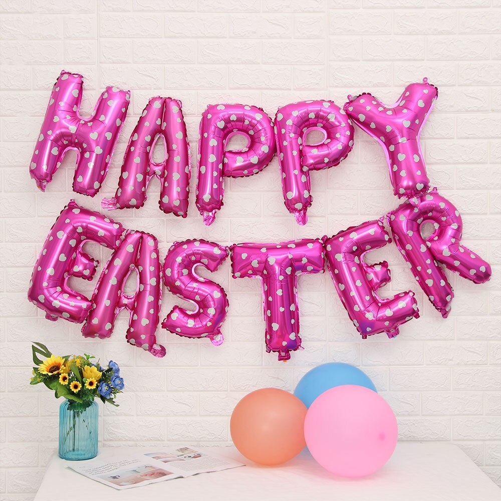 11Pcs Happy Easter Folie Ballonnen Air Helium Ballon Happy Pasen Brief Kids Ballonnen Globos Pasen Party Decoratie Benodigdheden