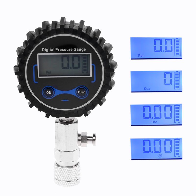 Digital Gas Engine Cylinder Compression Tester Tool Kit Car Motorcycle Pressure Gauge with Adapter