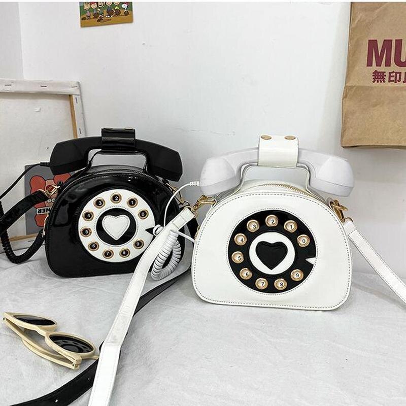 Stilvolle Frauen Telefon Geformte Crossbody PU Leder Schulter Tasche Weibliche lässig Handtasche Einkaufen Straße Schule Schulranzen Tote Geldbörse