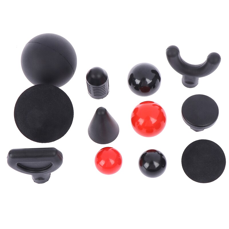 12pcs Replaceable Percussion deep Massage gun Tips For Jigsaw Massager Bit Tip Set Body Muscle Massager Black/Red