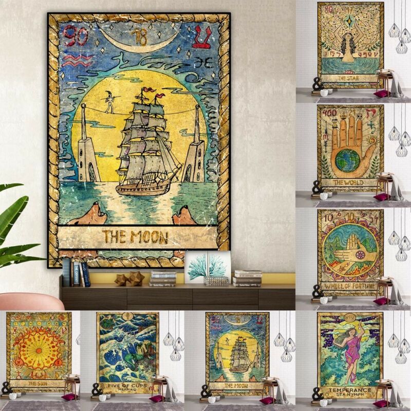 magiczny tarota księżyc słońce gobelin ściana wiszące narzuta na duże gobeliny