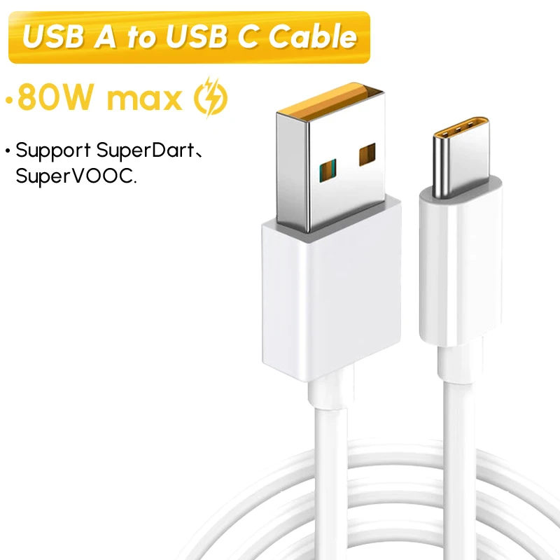 Realme câble d'origine 80W 65W 33W USB Type C Super Dart Vooc chargeur fil Compatible avec Realme GT NEO 3T 2 pro C55 C53 C51 8 1: Beige / 1m