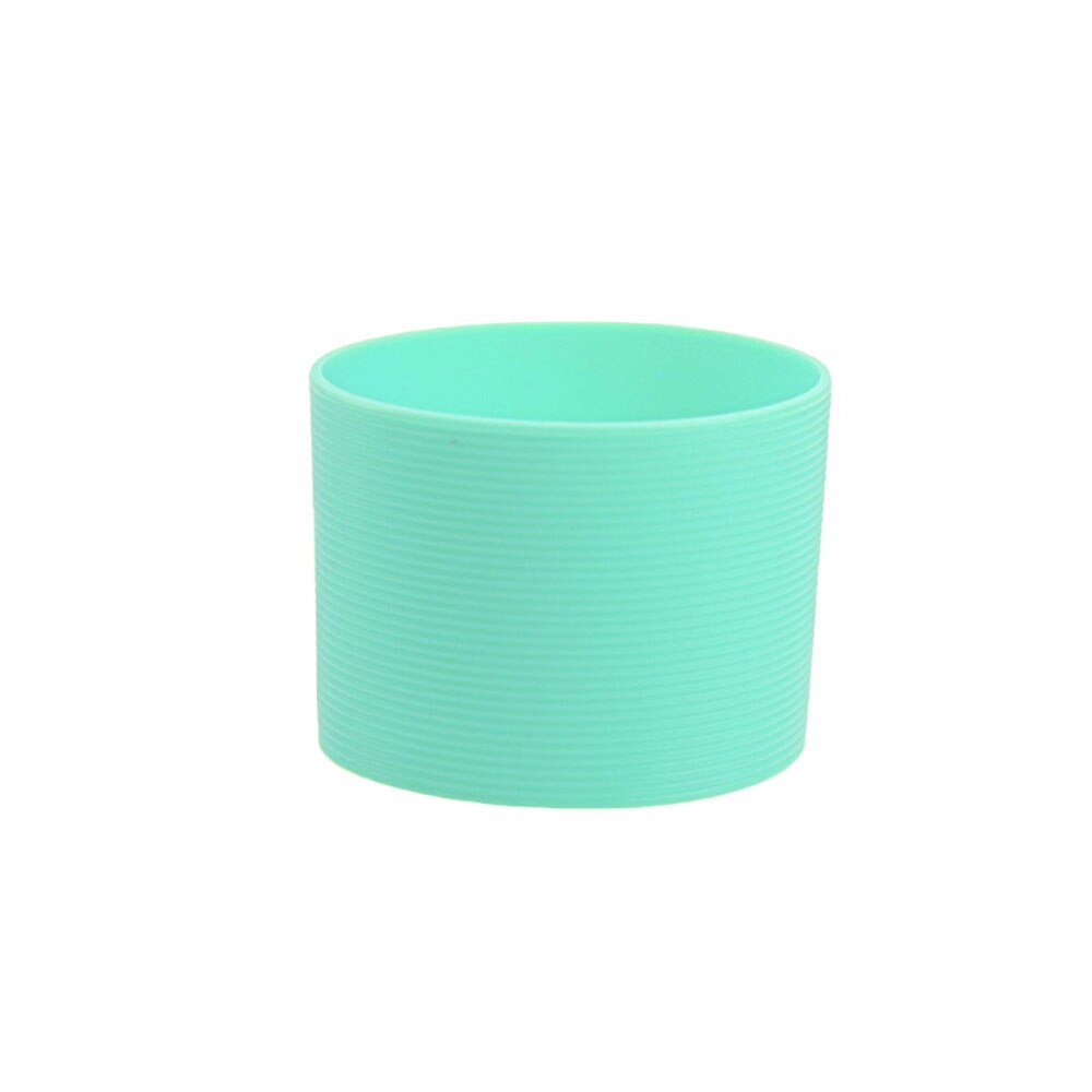 Silicone world 6.5CM tazza di vetro in Silicone tazza antiscivolo manica isolamento antiscivolo copertura protettiva striscia orizzontale copertura isolante: Mint Green