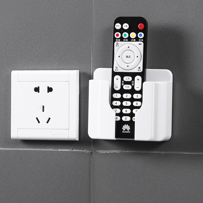 Wandmontage Organizer Opbergdoos Afstandsbediening Gemonteerd Mobiele Telefoon Plug Muur Houder Opladen Multifunctionele Houder Stand Thuis