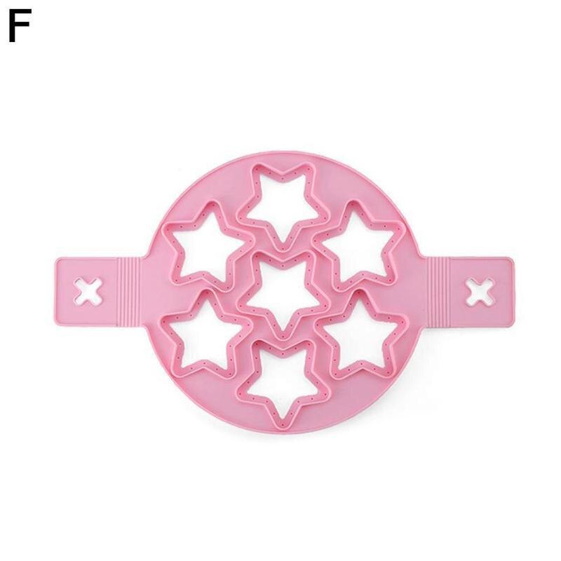 Eierpannenkoekenvorm meerdere vormen siliconen eieren koken antiaanbak keuken eierringvorm omeletvorm gadget gereedschap  h5 s 6: Roze stervorm