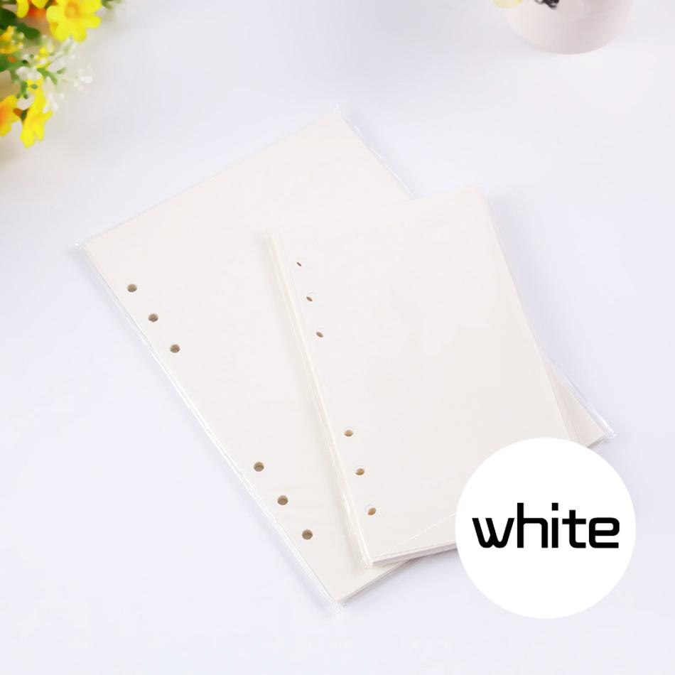 Notebook Accessories A5 A6 Solid Color Planner Inners Filler Papers 40 sheet/ Set Notebook Paper School Supplies Notebooks: White / A5