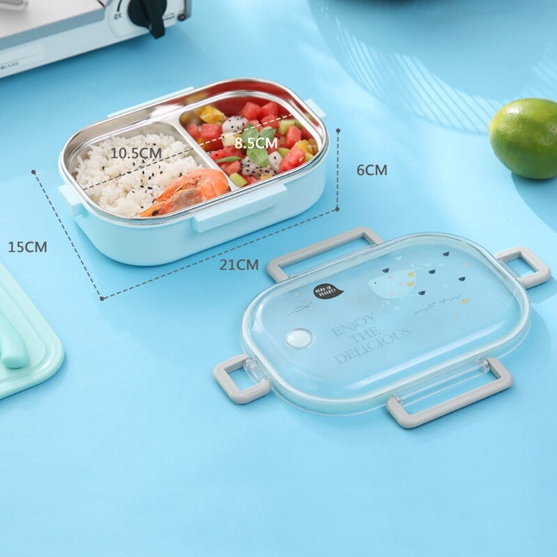 Lunchbox Stainless Steel Lunch Box Sealed Bento Box Food Box Food Storage Box for School Picnic Camping (Blue)
