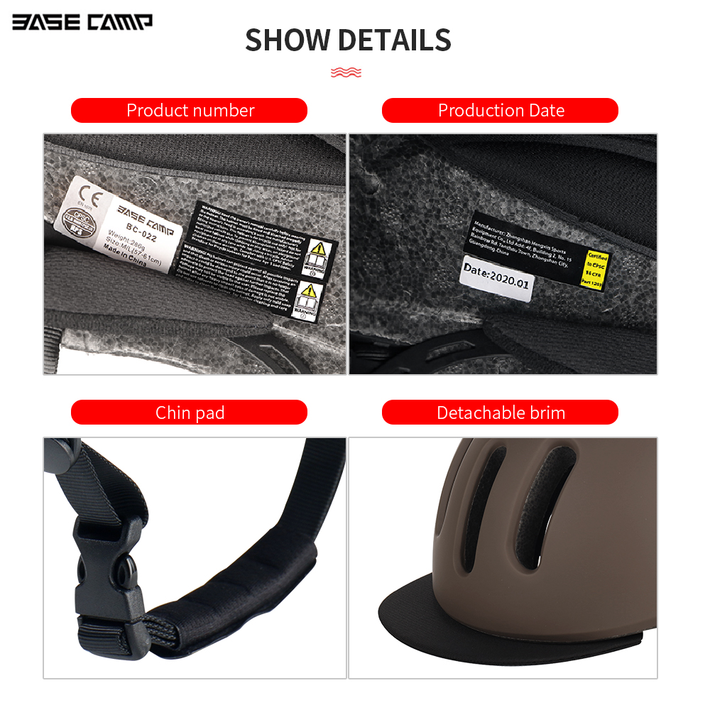 BASE CAMP Urban commuter helmet with cloth hat eaves Folding bicycle helmets Electric power assisted MTB bike cycling parts