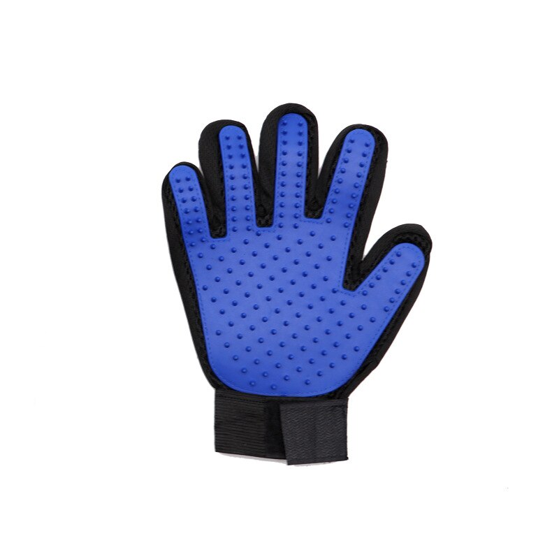 Pet Grooming Glove Cats Dogs Massage Silicone Glove Pets Hair Removal Mitts Comb For Cat Dog Grooming Pets Cleaning Gloves: blue / left hand